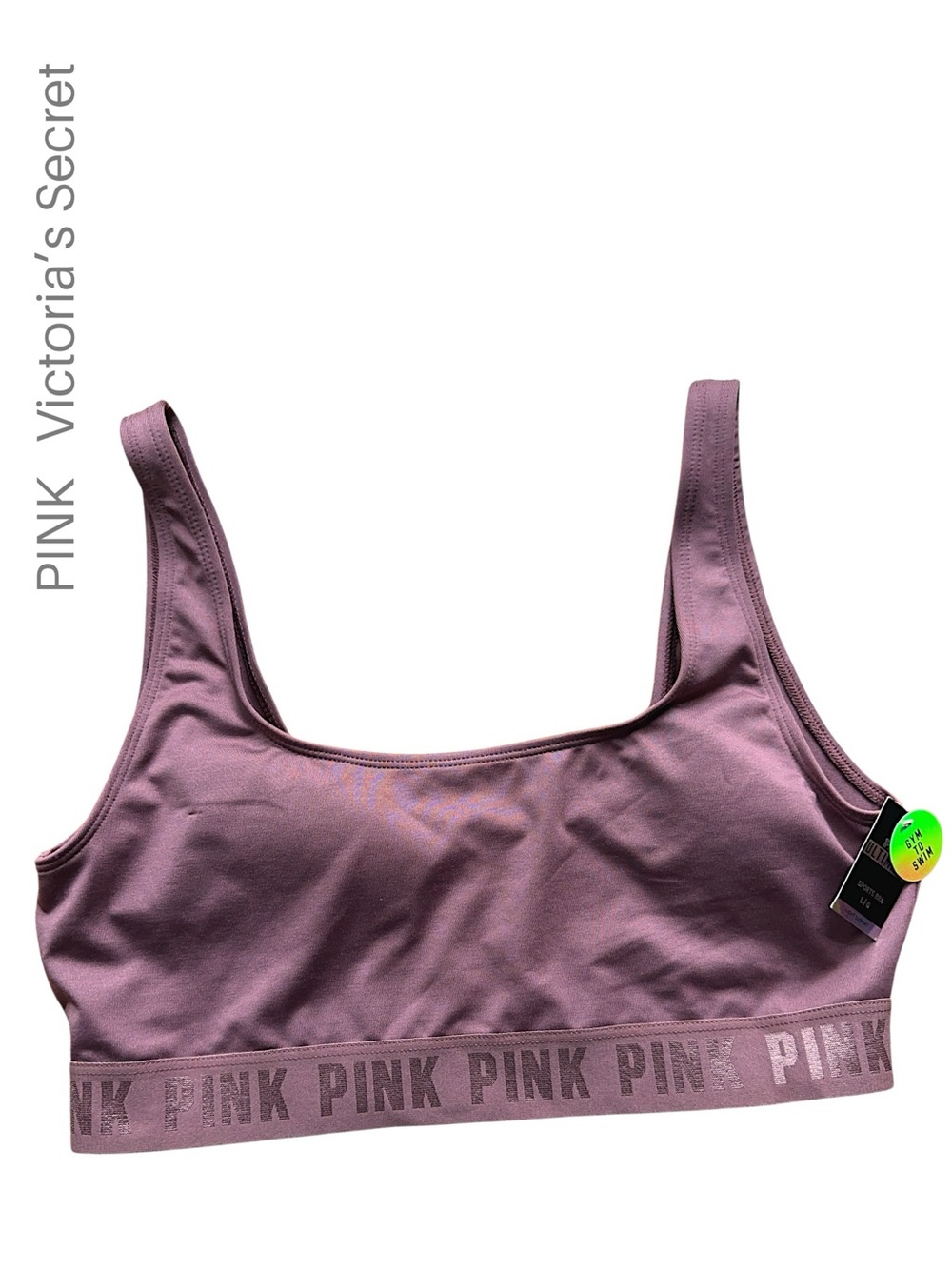 NWT PINK x VICTORIA’S SECRET GYM TO SWIM SPORTS BRA DUSTY MAUVE PINK | LARGE